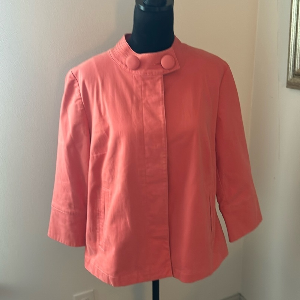 Talbots coral cotton blend retro style blazer sport jacket sz L